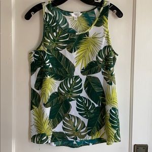 White and green tank top; SML